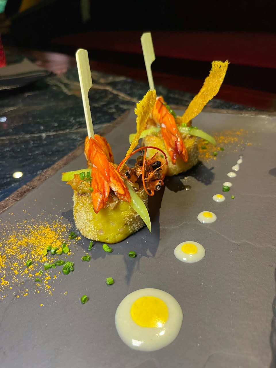 Création gastronomique aux crevettes